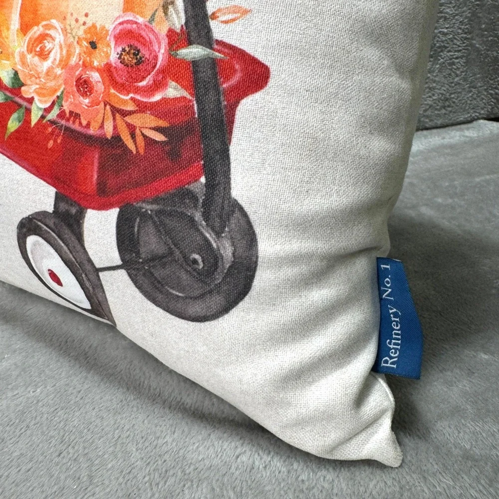 Fall Throw‎ Pillows Set 2 Hello Fall Hay Fall Wagon Autumn Pumpkin Cottagecore